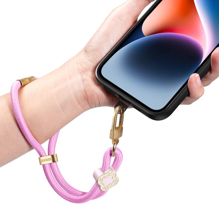 DUX DUCIS Garden Series Begonia Pattern Adjustable Short Phone Lanyard(Pink) - Lanyards & Wrist Straps by DUX DUCIS | Online Shopping South Africa | PMc TechLife | Buy Now Pay Later Mobicred