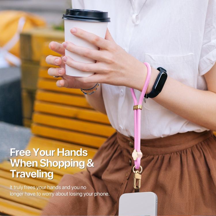 DUX DUCIS Garden Series Begonia Pattern Adjustable Short Phone Lanyard(Pink) - Lanyards & Wrist Straps by DUX DUCIS | Online Shopping South Africa | PMc TechLife | Buy Now Pay Later Mobicred