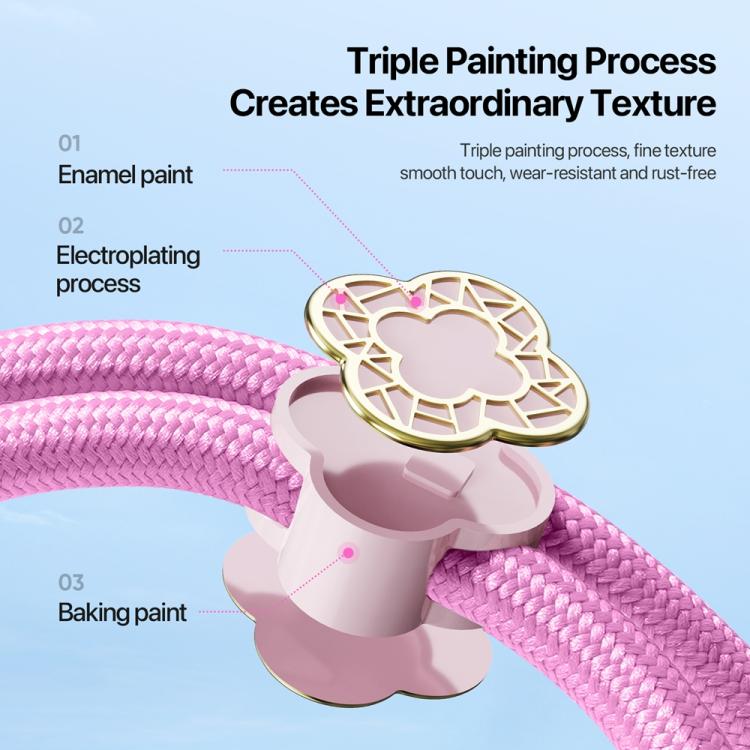 DUX DUCIS Garden Series Begonia Pattern Adjustable Short Phone Lanyard(Pink) - Lanyards & Wrist Straps by DUX DUCIS | Online Shopping South Africa | PMc TechLife | Buy Now Pay Later Mobicred