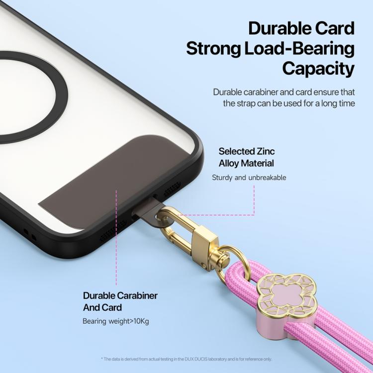 DUX DUCIS Garden Series Begonia Pattern Adjustable Short Phone Lanyard(Pink) - Lanyards & Wrist Straps by DUX DUCIS | Online Shopping South Africa | PMc TechLife | Buy Now Pay Later Mobicred