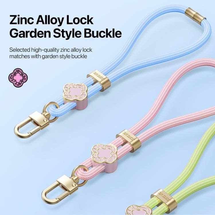 DUX DUCIS Garden Series Begonia Pattern Adjustable Short Phone Lanyard(Sky Blue) - Lanyards & Wrist Straps by DUX DUCIS | Online Shopping South Africa | PMc TechLife | Buy Now Pay Later Mobicred