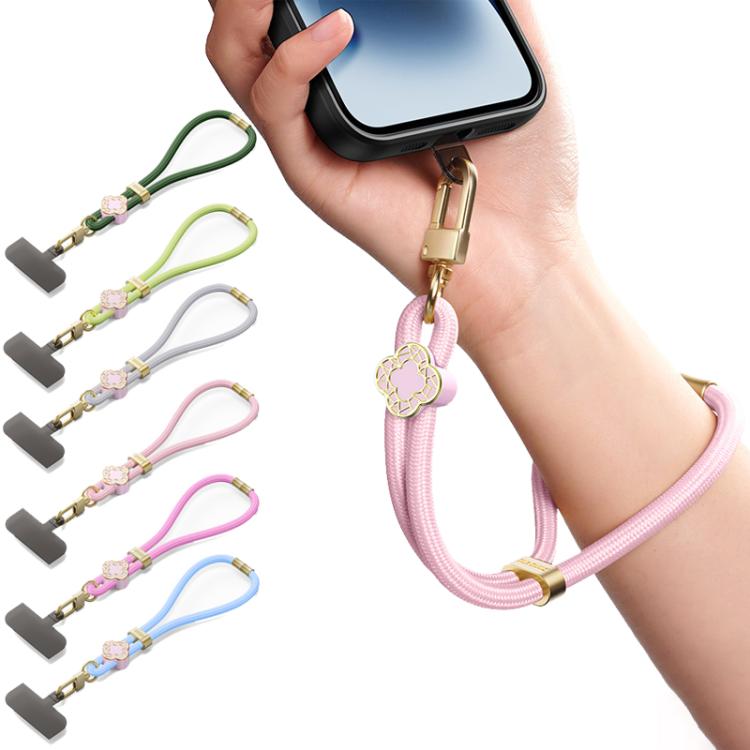DUX DUCIS Garden Series Begonia Pattern Adjustable Short Phone Lanyard(Light Pink) - Lanyards & Wrist Straps by DUX DUCIS | Online Shopping South Africa | PMc TechLife | Buy Now Pay Later Mobicred
