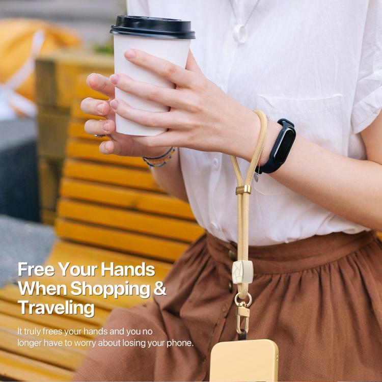 DUX DUCIS Garden Series Broken Ice Pattern Adjustable Short Phone Lanyard(Glaze Yellow) - Lanyards & Wrist Straps by DUX DUCIS | Online Shopping South Africa | PMc TechLife | Buy Now Pay Later Mobicred