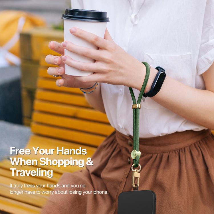 DUX DUCIS Garden Series Tile Pattern Adjustable Short Phone Lanyard(Army Green) - Lanyards & Wrist Straps by DUX DUCIS | Online Shopping South Africa | PMc TechLife | Buy Now Pay Later Mobicred