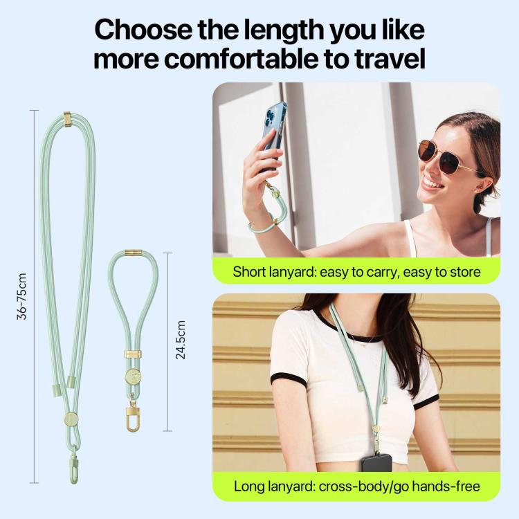 DUX DUCIS Garden Series Tile Pattern Adjustable Short Phone Lanyard(Light Green) - Lanyards & Wrist Straps by DUX DUCIS | Online Shopping South Africa | PMc TechLife | Buy Now Pay Later Mobicred