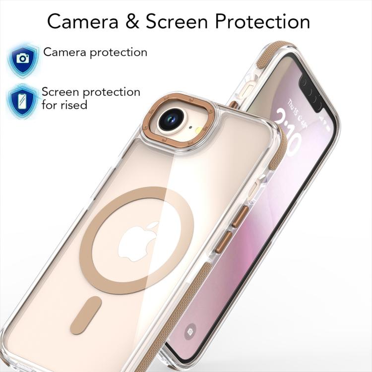 For iPhone 16e Dual-Color Clear Acrylic Hybrid TPU MagSafe Phone Case(Grey) - iPhone 16e Cases by PMC TechLife | Online Shopping South Africa | PMC TechLife | Buy Now Pay Later Mobicred