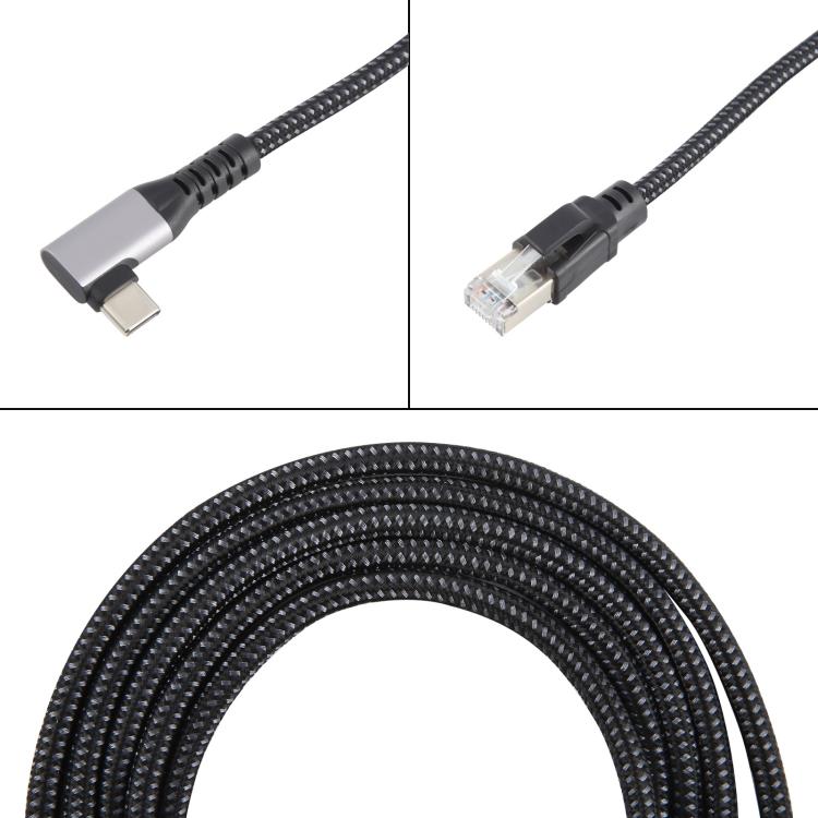 2m RJ45 to Type-C / USB 2-in-1 High Speed Network Card Ethernet Cable - Lan Cable and Tools by PMc TechLife | Online Shopping South Africa | PMc TechLife | Buy Now Pay Later Mobicred