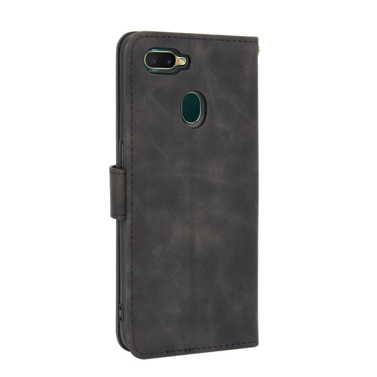 For OPPO A7(AX7) / A5s / AX5s / A12 Solid Color Skin Feel Magnetic Buckle Horizontal Flip Calf Texture PU Leather Case with Holder & Card Slots & Wallet(Black) - OPPO Cases by PMC TechLife | Online Shopping South Africa | PMC TechLife | Buy Now Pay Later Mobicred