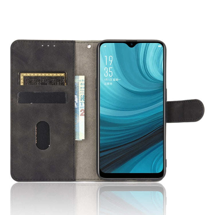 For OPPO A7(AX7) / A5s / AX5s / A12 Solid Color Skin Feel Magnetic Buckle Horizontal Flip Calf Texture PU Leather Case with Holder & Card Slots & Wallet(Black) - OPPO Cases by PMC TechLife | Online Shopping South Africa | PMC TechLife | Buy Now Pay Later Mobicred