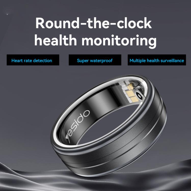 Yesido IO32 Health Monitor Smart Ring, Support Body Temperature / Heart Rate / Blood Pressure / Female Physiological Reminder, Size:63mm Inner Circumference(Black) - free shipping - PMC TechLife - Order now!