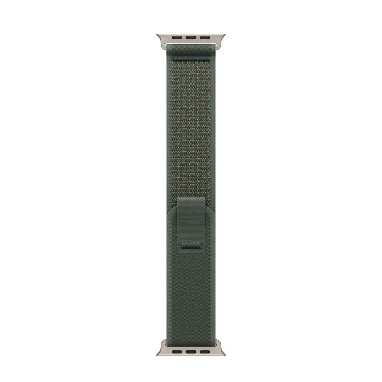 For Apple Watch 46mm / 49mm / 45mm / 44mm Trail Loop Nylon Watch Band(Green + Natural Titanium Finish) - free shipping - PMc TechLife - Order now!