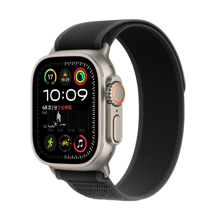 For Apple Watch 46mm / 49mm / 45mm / 44mm Trail Loop Nylon Watch Band(Black + Natural Titanium Finish) - free shipping - PMc TechLife - Order now!