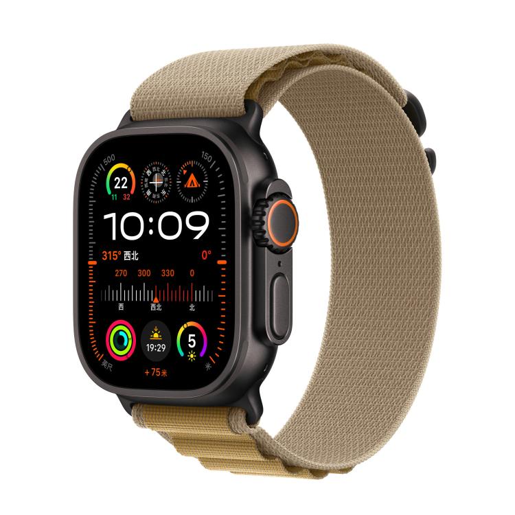 For Apple Watch 46mm / 49mm / 45mm / 44mm Alpine Loop Nylon Watch Band(Tan Black Buckle) - free shipping - PMc TechLife - Order now!