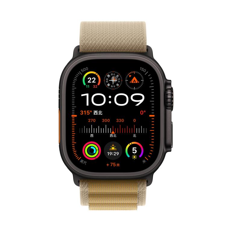 For Apple Watch 46mm / 49mm / 45mm / 44mm Alpine Loop Nylon Watch Band(Tan Black Buckle) - free shipping - PMc TechLife - Order now!