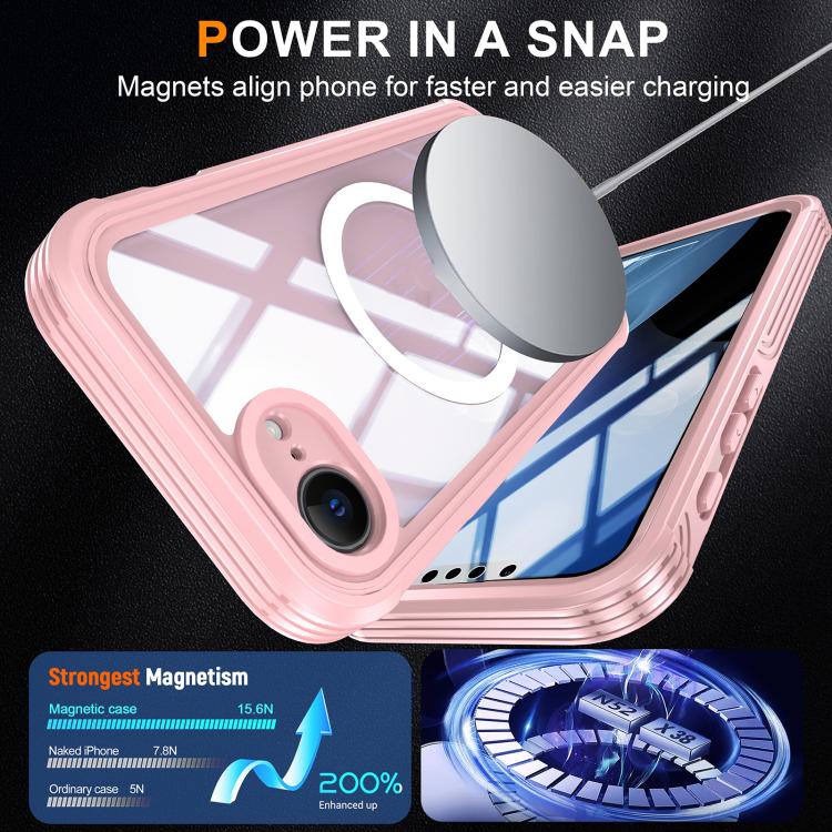 For iPhone 16e RedPepper Tempered Glass MagSafe Phone Case(Pink) - iPhone 16e Cases by RedPepper | Online Shopping South Africa | PMC TechLife | Buy Now Pay Later Mobicred