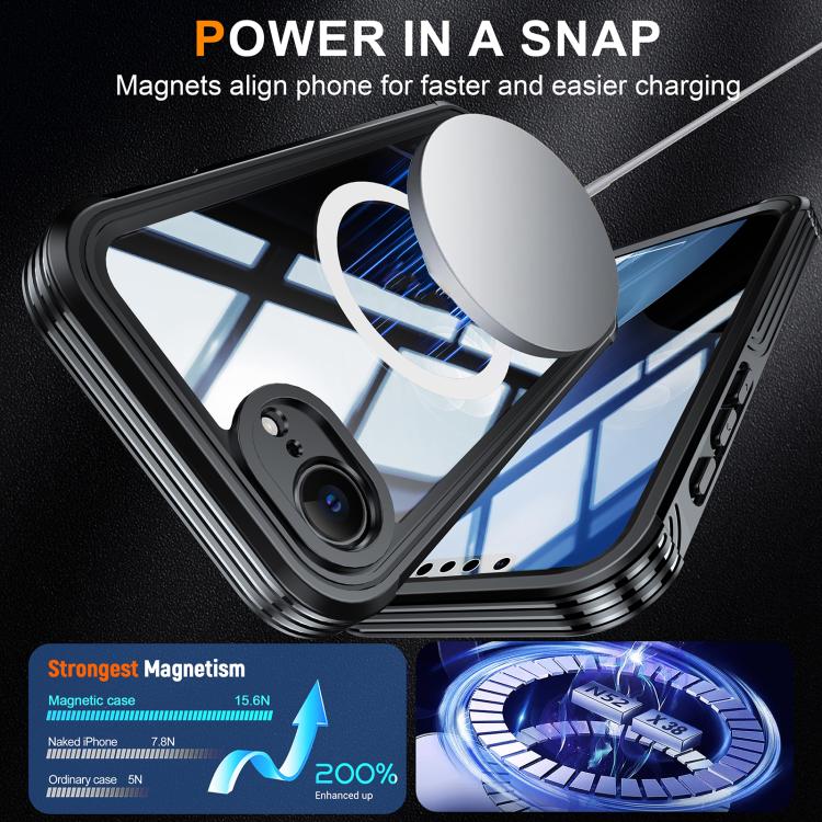 For iPhone 16e RedPepper Tempered Glass MagSafe Phone Case(Black) - iPhone 16e Cases by RedPepper | Online Shopping South Africa | PMC TechLife | Buy Now Pay Later Mobicred