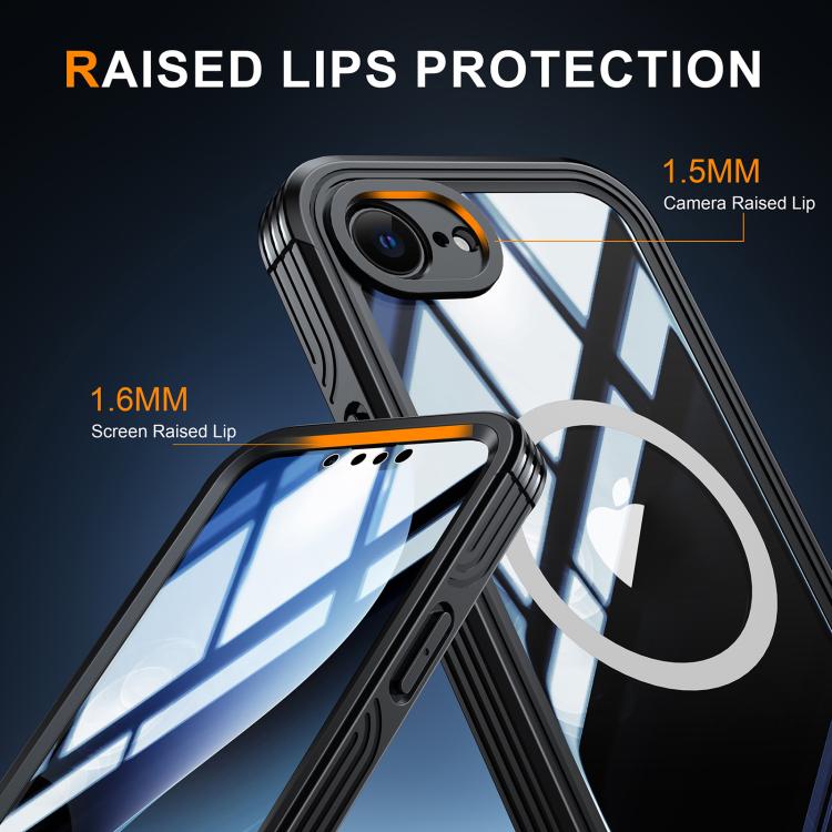 For iPhone 16e RedPepper Tempered Glass MagSafe Phone Case(Black) - iPhone 16e Cases by RedPepper | Online Shopping South Africa | PMC TechLife | Buy Now Pay Later Mobicred