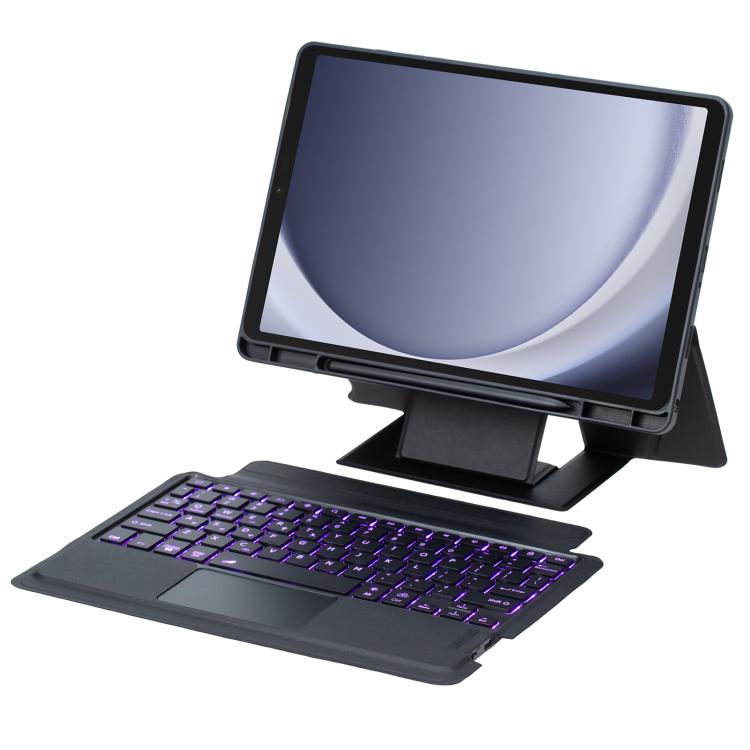 For Samsung Galaxy Tab A9+ Holder Floating Detachable Backlight Keyboard Tablet Leather Case with Touchpad(Black) - Samsung Keyboard by PMC TechLife | Online Shopping South Africa | PMC TechLife | Buy Now Pay Later Mobicred