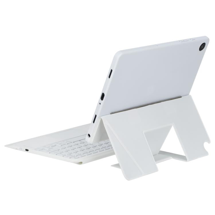 For Samsung Galaxy Tab A9+ Holder Floating Detachable Backlight Keyboard Tablet Leather Case with Touchpad(White) - Samsung Keyboard by PMC TechLife | Online Shopping South Africa | PMC TechLife | Buy Now Pay Later Mobicred