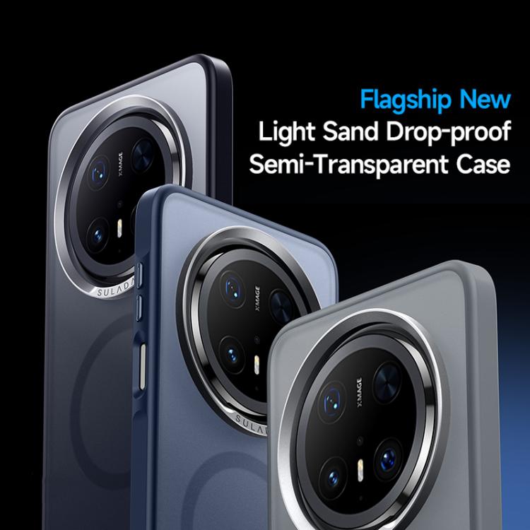 For Huawei Mate 70 SULADA Light Sand MagSafe Magnetic PC Hybrid TPU Phone Case(Blue) - free shipping - PMC TechLife - Order now!