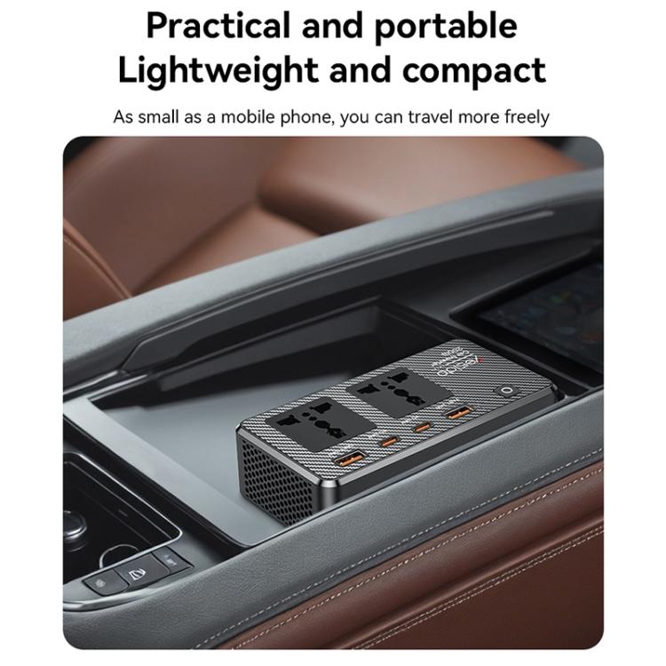 Yesido VC07 200W AC220V Multifunctional Car Inverter(Black) - free shipping - PMC TechLife - Order now!