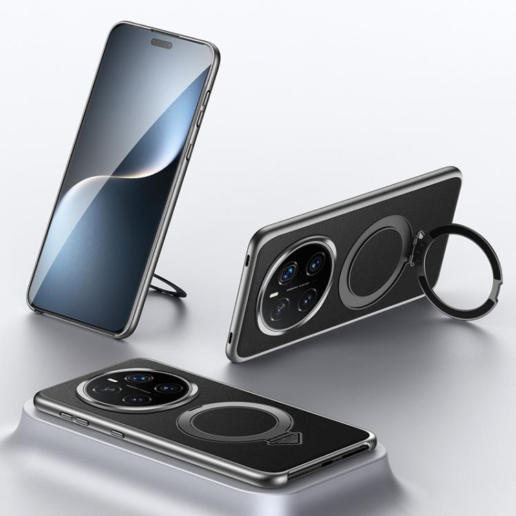 For Honor Magic7 Pro SULADA Top Grain Leather MagSafe Magnetic Holder Phone Case(Black) - free shipping - PMC TechLife - Order now!