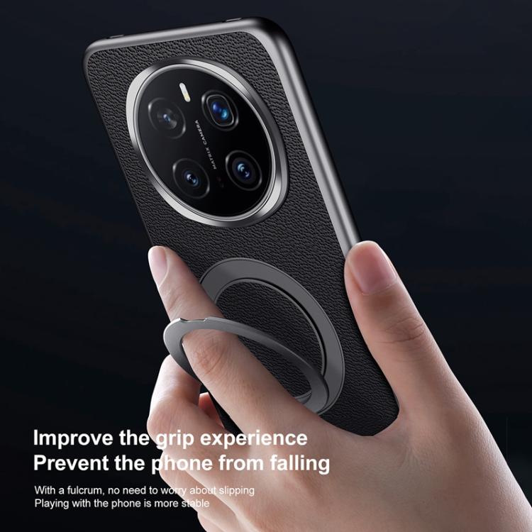 For Honor Magic7 Pro SULADA Top Grain Leather MagSafe Magnetic Holder Phone Case(Black) - free shipping - PMC TechLife - Order now!