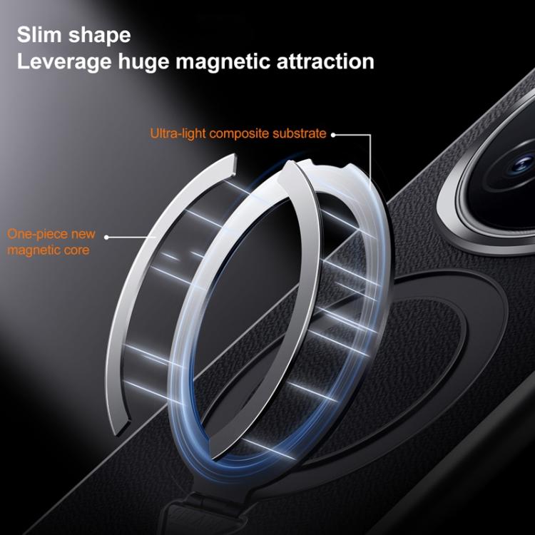 For Honor Magic7 Pro SULADA Top Grain Leather MagSafe Magnetic Holder Phone Case(Black) - free shipping - PMC TechLife - Order now!
