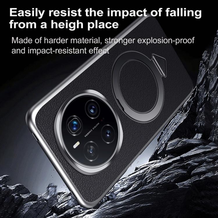 For Honor Magic7 Pro SULADA Top Grain Leather MagSafe Magnetic Holder Phone Case(Black) - free shipping - PMC TechLife - Order now!