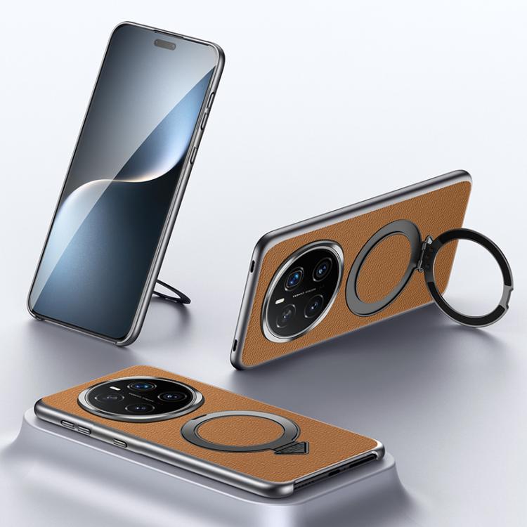 For Honor Magic7 Pro SULADA Top Grain Leather MagSafe Magnetic Holder Phone Case(Brown) - Honor Cases by SULADA | Online Shopping South Africa | PMC TechLife | Buy Now Pay Later Mobicred