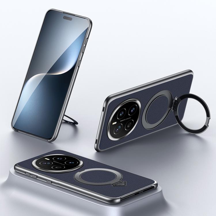 For Honor Magic7 SULADA Top Grain Leather MagSafe Magnetic Holder Phone Case(Blue) - Honor Cases by SULADA | Online Shopping South Africa | PMC TechLife | Buy Now Pay Later Mobicred