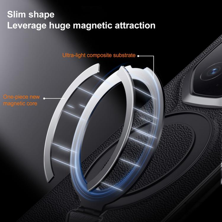 For Huawei Mate 70 RS Ultimate SULADA Top Grain Leather MagSafe Magnetic Holder Phone Case(Black) - free shipping - PMC TechLife - Order now!