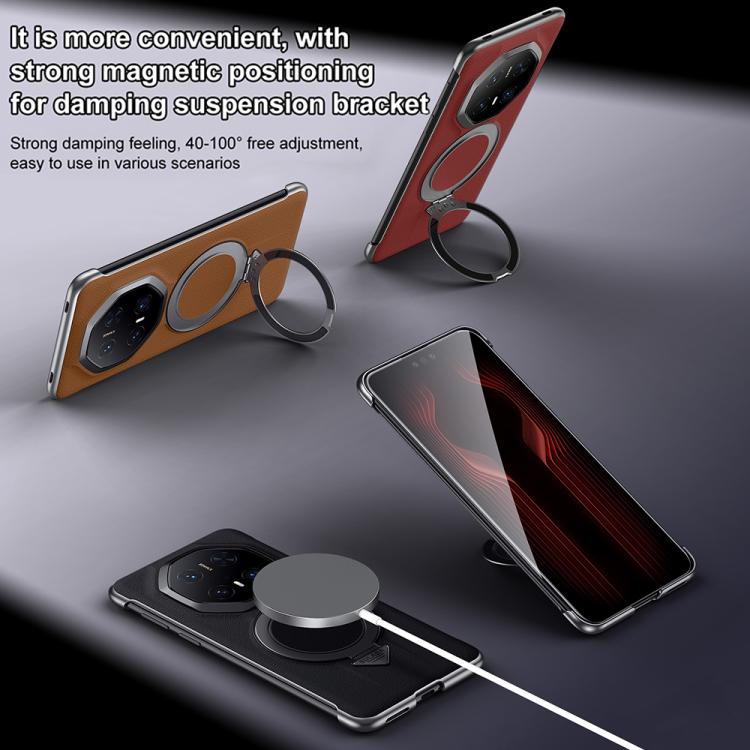 For Huawei Mate 70 RS Ultimate SULADA Top Grain Leather MagSafe Magnetic Holder Phone Case(Red) - Huawei Cases by SULADA | Online Shopping South Africa | PMC TechLife | Buy Now Pay Later Mobicred