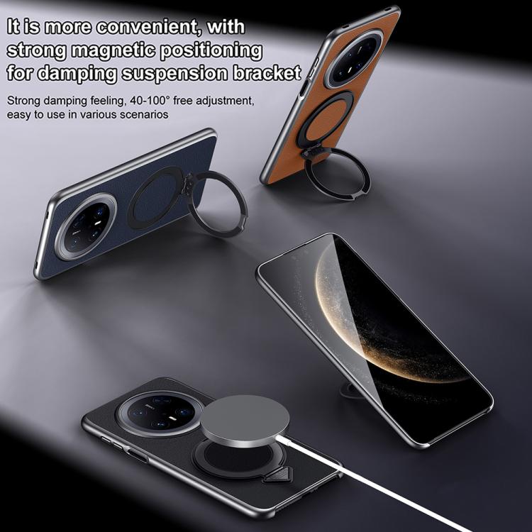 For Huawei Mate 70 Pro / Mate 70 Pro+ SULADA Top Grain Leather MagSafe Magnetic Holder Phone Case(Black) - Huawei Cases by SULADA | Online Shopping South Africa | PMC TechLife | Buy Now Pay Later Mobicred