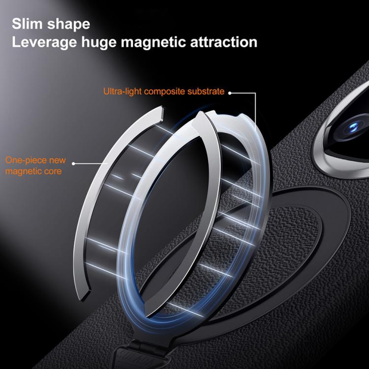 For Huawei Mate X6 SULADA Top Grain Leather MagSafe Magnetic Holder Phone Case(Green) - Huawei Cases by SULADA | Online Shopping South Africa | PMC TechLife | Buy Now Pay Later Mobicred