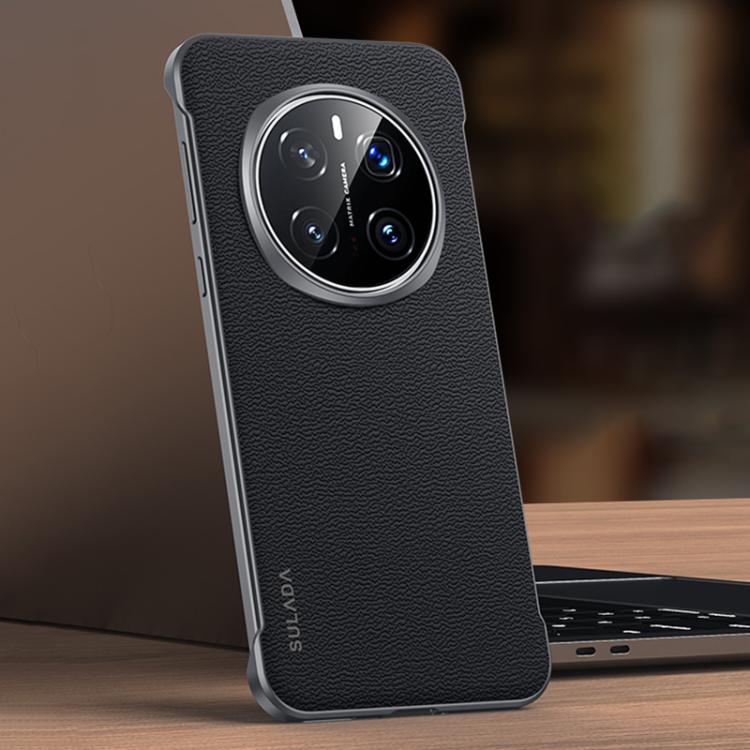 For Honor Magic7 SULADA Frameless Top Layer Cowhide Leather Hybrid PC Phone Case(Black) - Honor Cases by SULADA | Online Shopping South Africa | PMC TechLife | Buy Now Pay Later Mobicred