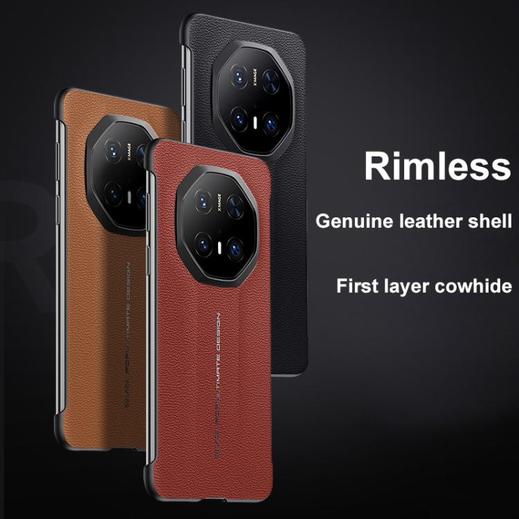 For Huawei Mate 70 RS Ultimate SULADA Frameless Top Layer Cowhide Leather Hybrid PC Phone Case(Brown) - Huawei Cases by SULADA | Online Shopping South Africa | PMC TechLife | Buy Now Pay Later Mobicred