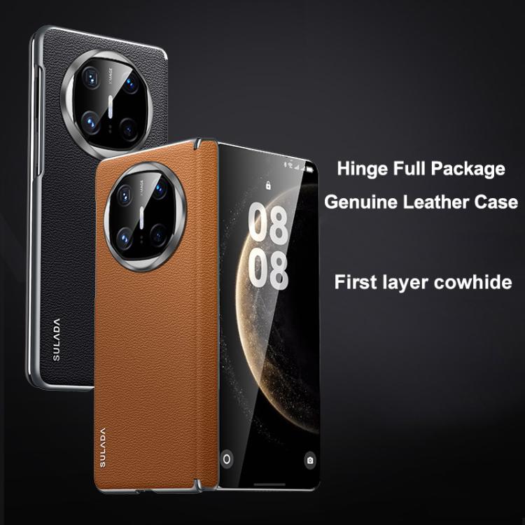 For Huawei Mate X6 SULADA Frameless Top Layer Cowhide Leather Hybrid PC Phone Case(Green) - Huawei Cases by SULADA | Online Shopping South Africa | PMC TechLife | Buy Now Pay Later Mobicred