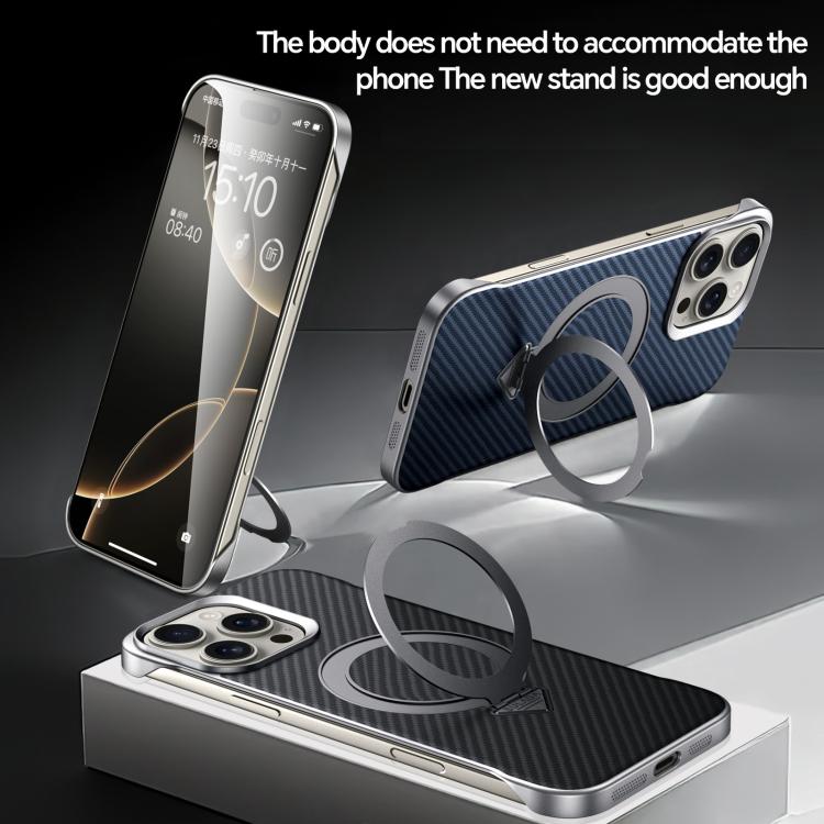 For iPhone 16 Pro SULADA Kevlar Texture MagSafe Magnetic Holder Phone Case(Purple) - free shipping - PMC TechLife - Order now!