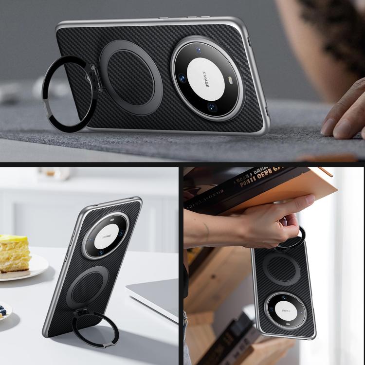 For Huawei Mate 60 Pro / Mate 60 Pro+ SULADA Kevlar Texture MagSafe Magnetic Holder Phone Case(Purple) - Huawei Cases by SULADA | Online Shopping South Africa | PMC TechLife | Buy Now Pay Later Mobicred