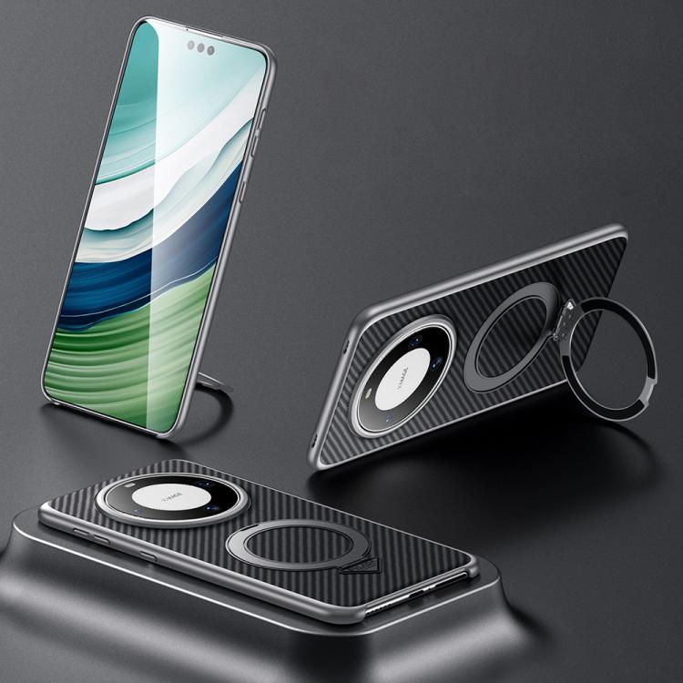 For Huawei Mate 60 SULADA Kevlar Texture MagSafe Magnetic Holder Phone Case(Black) - Huawei Cases by SULADA | Online Shopping South Africa | PMC TechLife | Buy Now Pay Later Mobicred