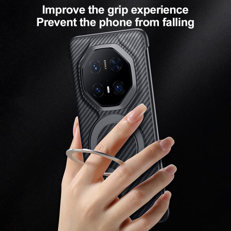 For Huawei Mate 70 RS Ultimate SULADA Kevlar Texture MagSafe Magnetic Holder Phone Case(Brown) - Huawei Cases by SULADA | Online Shopping South Africa | PMC TechLife | Buy Now Pay Later Mobicred