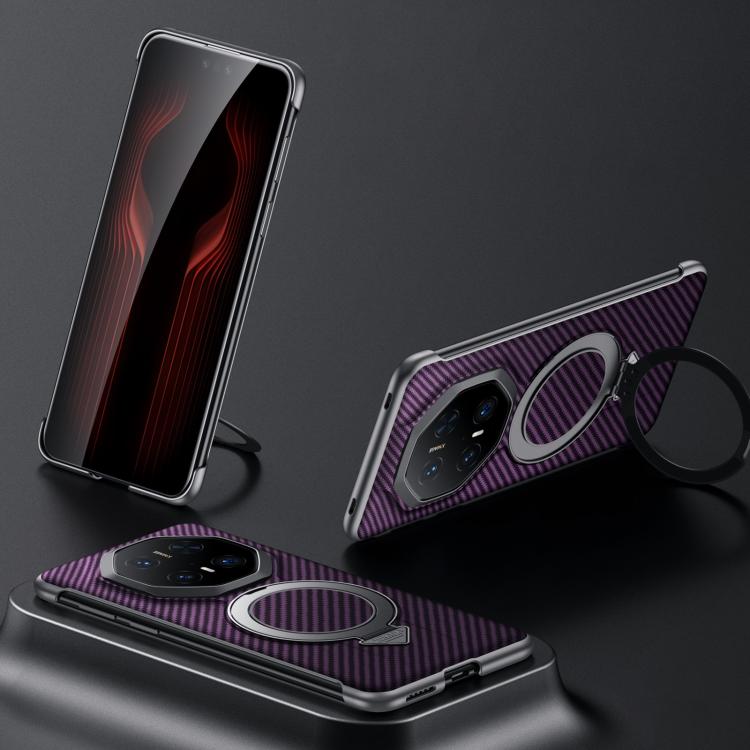 For Huawei Mate 70 RS Ultimate SULADA Kevlar Texture MagSafe Magnetic Holder Phone Case(Purple) - Huawei Cases by SULADA | Online Shopping South Africa | PMC TechLife | Buy Now Pay Later Mobicred