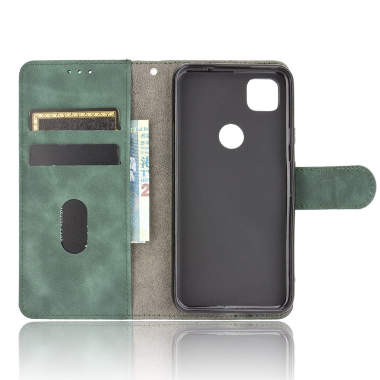 For Google Pixel 4a Solid Color Skin Feel Magnetic Buckle Horizontal Flip Calf Texture PU Leather Case with Holder & Card Slots & Wallet(Green) - Google Cases by PMC TechLife | Online Shopping South Africa | PMC TechLife