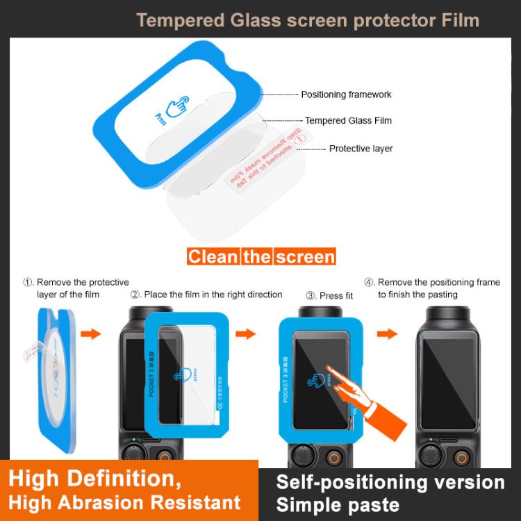 For DJI Osmo Pocket 3 imak Tempered Glass Film, Self-positioning Version - free shipping - PMC TechLife - Order now!