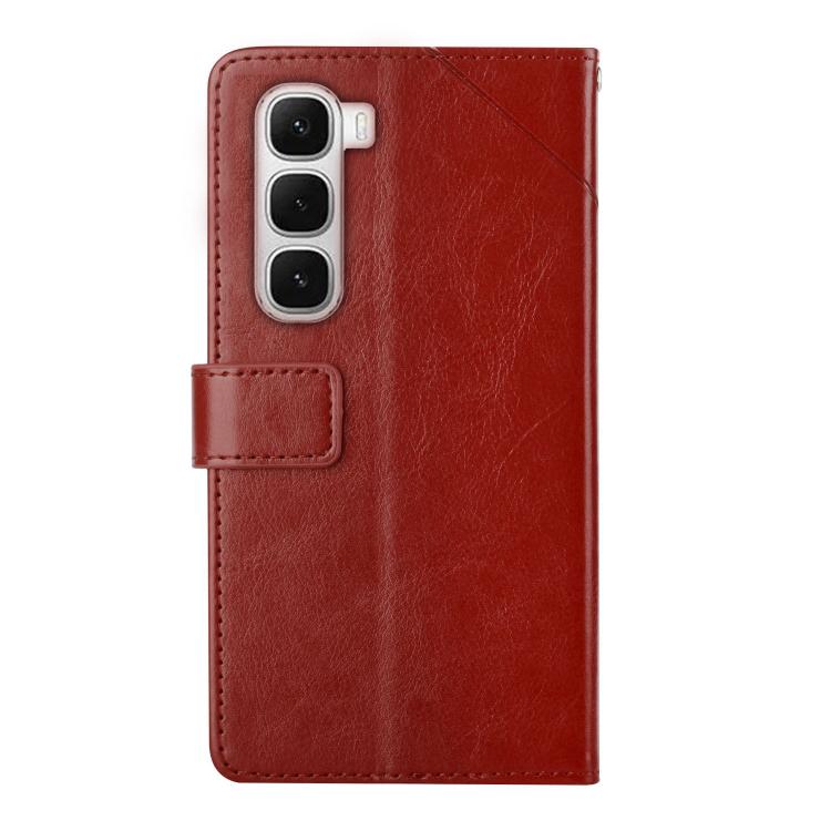 For Infinix Hot 60 Pro+ 4G Y-shaped Pattern Flip Leather Phone Case(Brown) - free shipping - PMC TechLife - Order now!