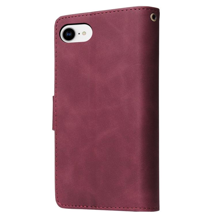 For iPhone 16e Multifunctional Multi-Card Wallet Phone Leather Case(Wine Red) - iPhone 16e Cases by PMC TechLife | Online Shopping South Africa | PMC TechLife | Buy Now Pay Later Mobicred