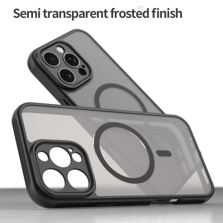 For iPhone 16e Fan Dun Series TPU Hybrid PC Frosted Magsafe Phone Case(Black) - iPhone 16e Cases by PMC TechLife | Online Shopping South Africa | PMC TechLife | Buy Now Pay Later Mobicred