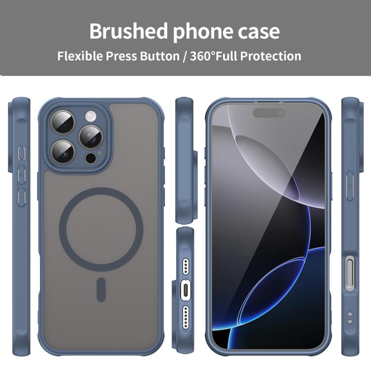 For iPhone 16e Fan Dun Series TPU Hybrid PC Frosted Magsafe Phone Case(Blue) - iPhone 16e Cases by PMC TechLife | Online Shopping South Africa | PMC TechLife | Buy Now Pay Later Mobicred