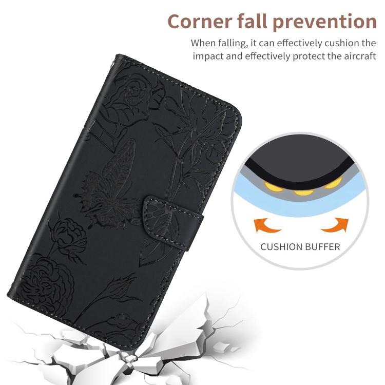 For Infinix Hot 60 Pro+ 4G Skin Feel Butterfly Embossed Flip Leather Phone Case(Black) - free shipping - PMC TechLife - Order now!